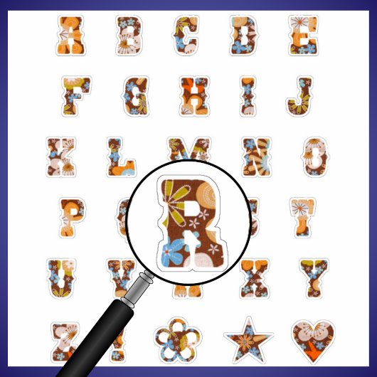 Western Theme Floral Monogram | Alphabet Letters Aufkleber