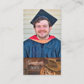 Western theme Hat and Lasso Grad Party Invitation Visitenkarte (Vorderseite)