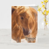 Western Theme Horse Lover Denken Sie an Sie Karte (Gelbe Blume)