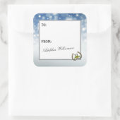 Western theme Horseshoes and Holly Quadratischer Aufkleber (Tasche)