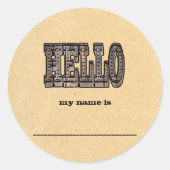 Western-Theme-Namensaufkleber Runder Aufkleber (Vorderseite)