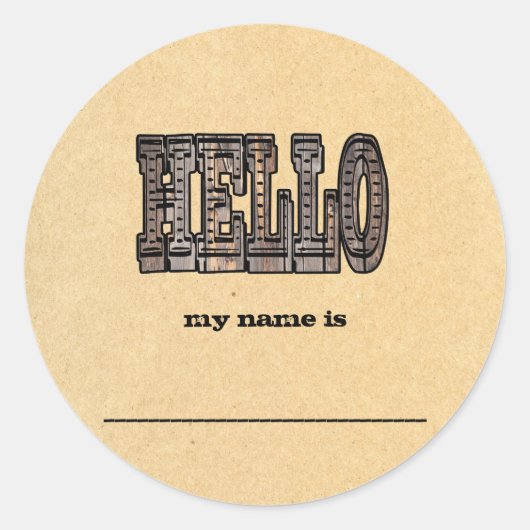 Western-Theme-Namensaufkleber Runder Aufkleber (Vorderseite)