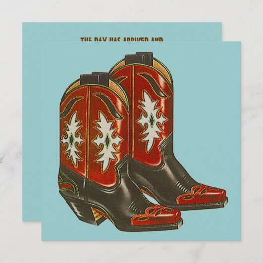 WESTERN THEME PARTY EINLADUNG ~ EZ2 ZOLLTISIEREN (Vorne/Hinten)