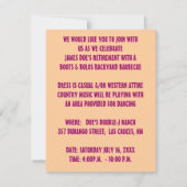 WESTERN THEME PARTY EINLADUNG ~ EZ2 ZOLLTISIEREN (Rückseite)