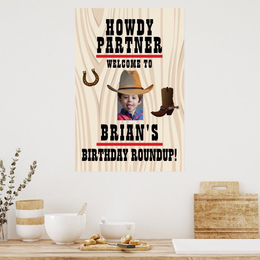 Western Theme Poster mit Foto (Küche)