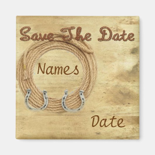 Western Theme Wedding Save the Date Magnete Magnet (Vorne)