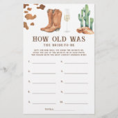 Western Theme Wie alt war die Braut, um Spiel zu w (Vorderseite)