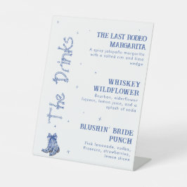 Western Themed Bachelorette Wochenende Party Drink Sockelschild