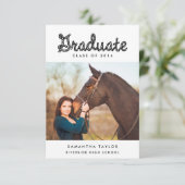 Western Themed Graduation Party Mini Einladung (Stehend Vorderseite)