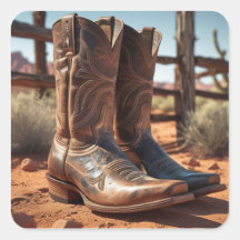 Western-Themen-Stickers | Cowboy Boots
