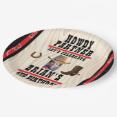 Western-Themenpapierplatte Pappteller (Schrägansicht)