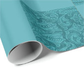Western-Toolbar Leder Turquiose Block Print Geschenkpapier (Rolleneckpunkt)
