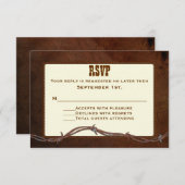 Western Tooled Leather Custom Wedding UAWG RSVP Karte (Vorne/Hinten)