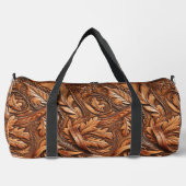 Western-Tooled Leather Print Custom Initial Duffle Bag (Vorderseite)