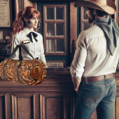 Western-Tooled Leather Print Custom Initial Duffle Bag