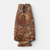 Western-Tooled Leather Print Custom Initial Flaschenkühler (Rückseite)