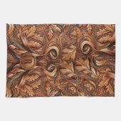 Western-Tooled Leather Print Custom Initial Geschirrtuch (Horizontal)