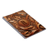 Western-Tooled Leather Print Custom Initial Notizblock (Rechte Seite)