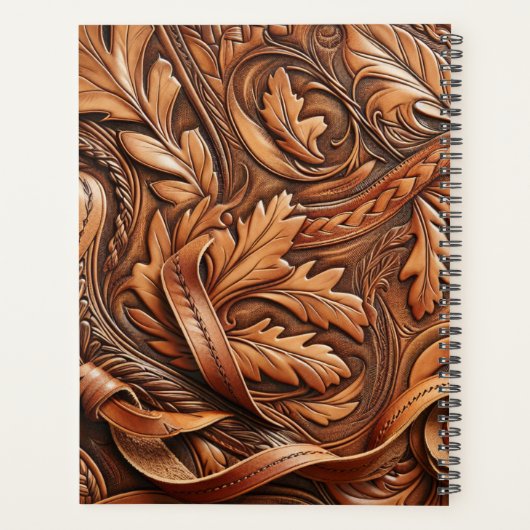 Western-Tooled Leather Print Custom Initial Planer (Rückseite)