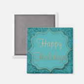 Western Tooled Leather Print Happy Holidays Magnet (Vorderseite/Rückseite)