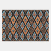 Western Tooled Leather Tan Türkis Set 3 Geschenkpapier Set (Vorderseite)