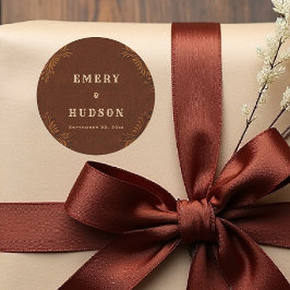 Western Tooled Rustic Terracotta Cream Wedding Runder Aufkleber