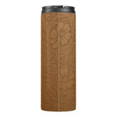 Western Tooled Suede Leather Print Thermal Tumbler Thermosbecher (Rückseite)