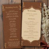 Western Tooled Terracotta Rustic Wedding Program