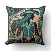 Western Toolted Leather Print Cowgirl