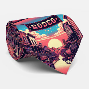 Western Town mit Rodeo-Banner Krawatte