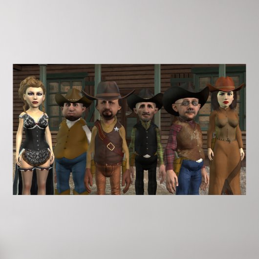 Western Townvolk - Grosses Farbposter Poster (Vorne)