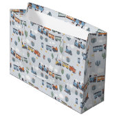 Western Train Adventure - Geschenktasche | Niedlic Große Geschenktüte (Vorderseite Schrägansicht)