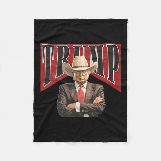 Western Trump Cowboy T-Shirt Nimm Amerika zurück T Fleecedecke (Vorderseite)