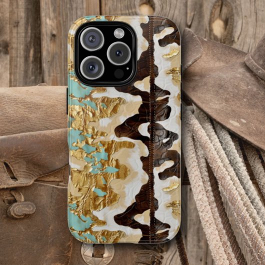 Western Türkis Lederstil Frauen Case-Mate iPhone Hülle