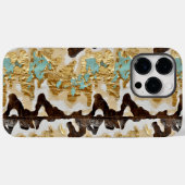 Western Türkis Lederstil Frauen Case-Mate iPhone Hülle (Rückseite (Horizontal))