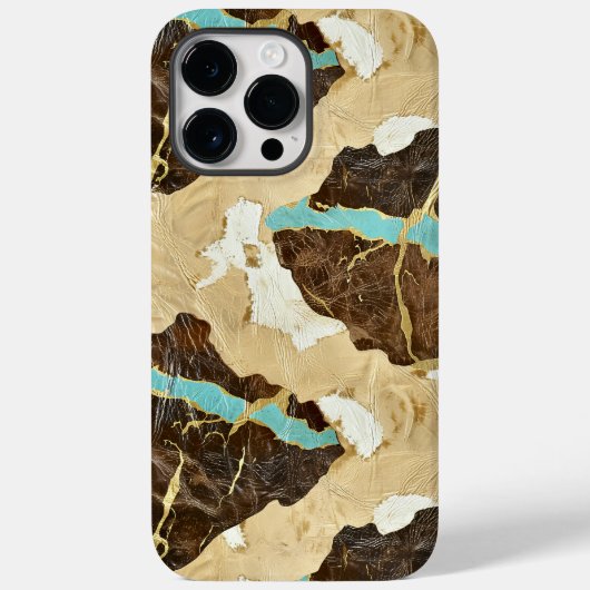 Western Türkis und Lederstil Frauen Case-Mate iPhone Hülle (Rückseite)