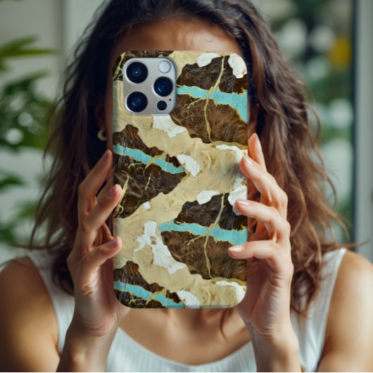 Western Türkis und Lederstil Frauen Case-Mate iPhone Hülle