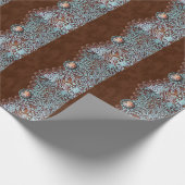 Western türkisfarbenes, braun gefertigtes Leder Geschenkpapier (Ecke)