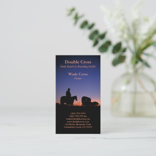 Western Typ Ranch Visitenkarte (Stehend Vorderseite)