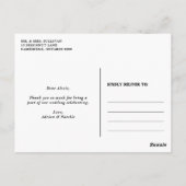 Western Typografy Foto Wedding Vielen Dank Postkarte (Rückseite)