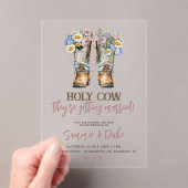 Western und Country Blume Boots Rustikale Hochzeit Acryleinladungen (Insitu (Handheld))