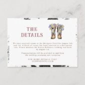 Western und Country Blume Boots Rustikale Hochzeit Begleitkarte (Vorderseite)