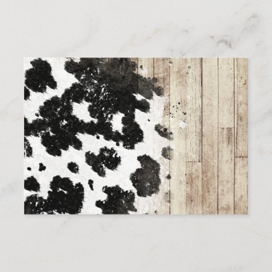 Western und Country Blume Boots Rustikale Hochzeit Begleitkarte (Rückseite)