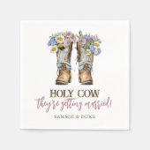 Western und Country Blume Boots Rustikale Hochzeit Serviette (Vorderseite)