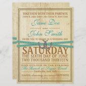 Western-und Holz-Hochzeits-Einladung Einladung (Vorne/Hinten)