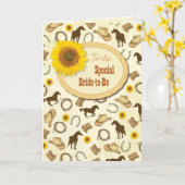 Western und Sonnenblumen Brautparty Beste Wünsche Karte (Gelbe Blume)