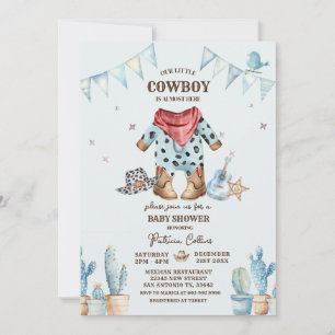 Western Unsere kleine Cowboy-Babydusche Einladung