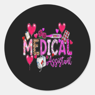 Western Valentine Medical Istant Heart Thema Leopa Runder Aufkleber