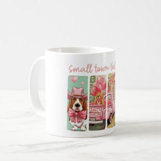 Western Valentins Romantik mit Basset Hound Kaffeetasse