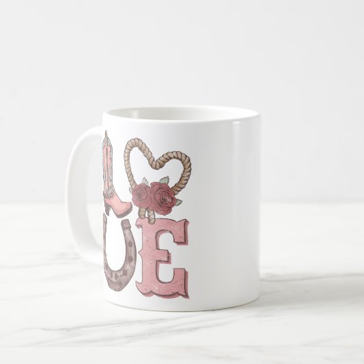 Western Valentinstag Liebe Kaffeetasse (Vorderseite Links)